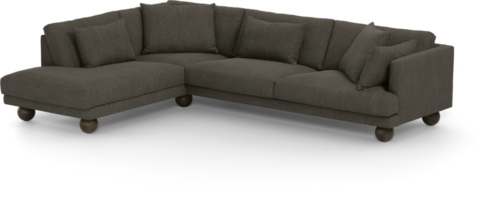 Harper - 3-sits soffa med divan vänster - Brun