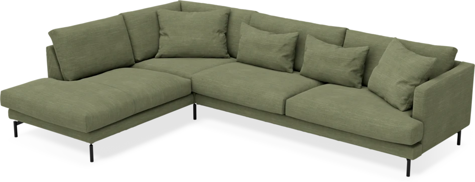 Harper - 3-sits soffa med divan vänster - Grön