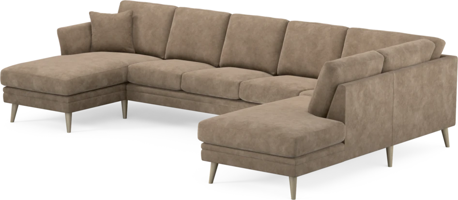 Eden - 3-sits soffa med schäslong vänster och divan höger - Beige