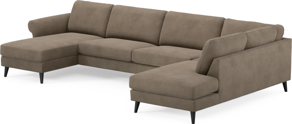 Bridge - 3-sits soffa med schäslong vänster och divan höger - Brun