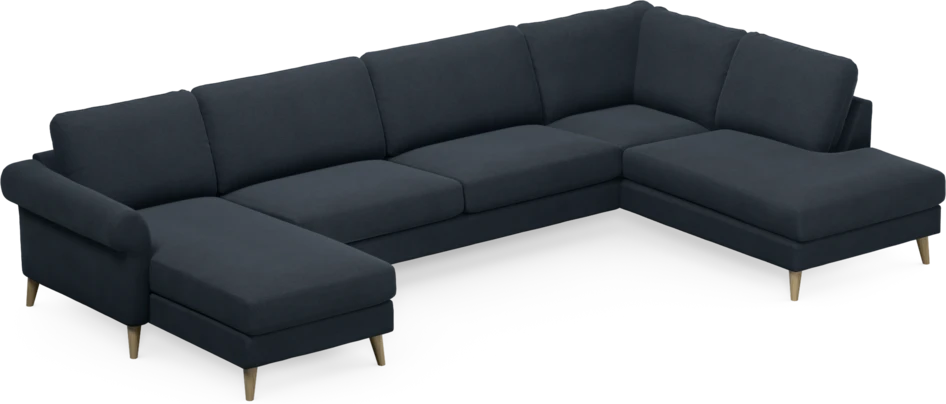 Bridge - 3-sits soffa med schäslong vänster och divan höger - Blå