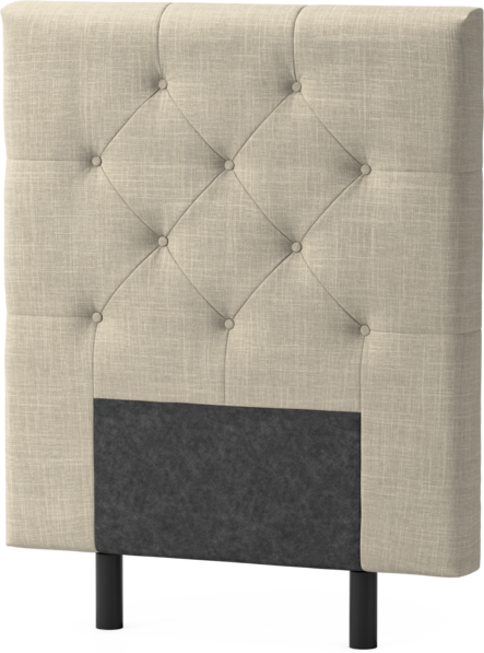 Delux Pikerad Låg - Sänggavel, 90-210 cm - Beige