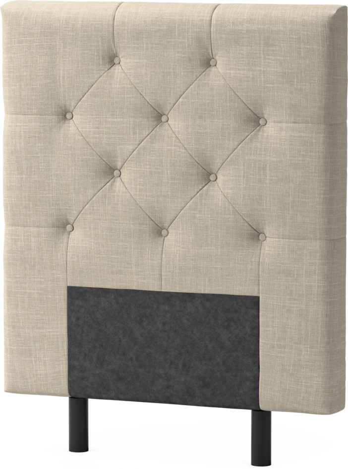 Delux Pikerad Låg - Sänggavel, 90-210 cm - Beige