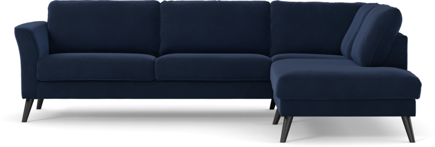 Bridge - 3-sits soffa med divan höger - Blå