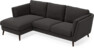 Madison Lux - 2-sits soffa med schäslong vänster - Svart
