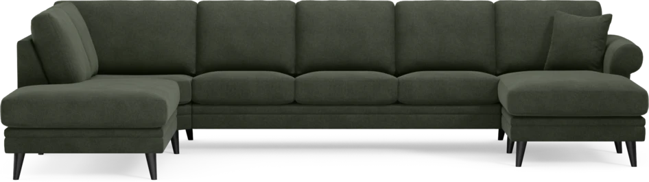 Eden - 3-sits soffa med divan vänster och schäslong höger - Grön
