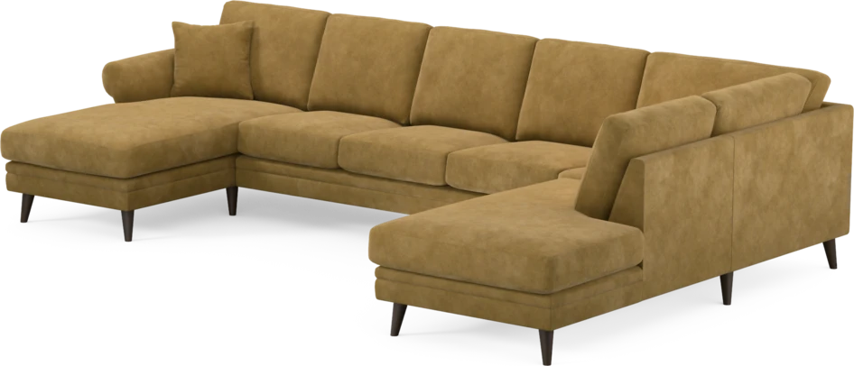 Eden - 3-sits soffa med schäslong vänster och divan höger - Gul