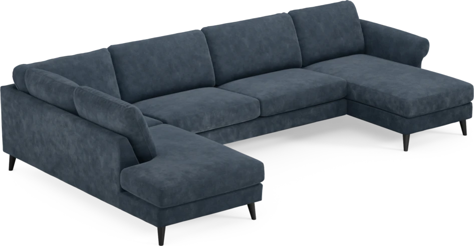 Bridge - 3-sits soffa med divan vänster och schäslong höger - Blå