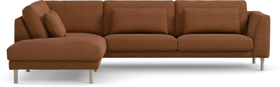 Willow - 3-sits soffa med divan vänster, fast klädsel - Orange