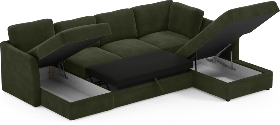 Öland - Bäddsoffa med schäslong vänster och divan höger - Beige