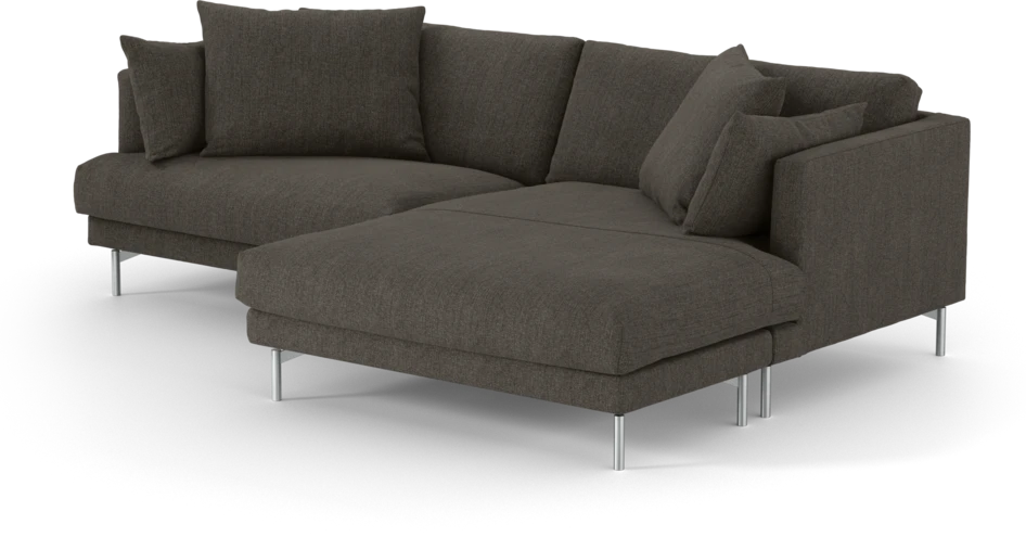 Harper - 4-sits med schäslong XL höger - Brun