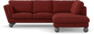 Madison - 2-sits soffa med divan höger - Röd