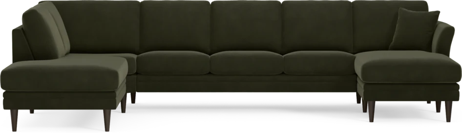 Eden - 3-sits soffa med divan vänster och schäslong höger - Grön