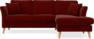 Eden - 2-sits soffa med schäslong - Röd