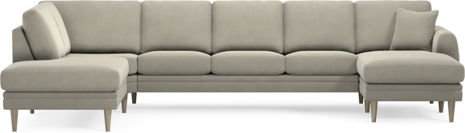 Eden - 3-sits soffa med divan vänster och schäslong höger - Brun