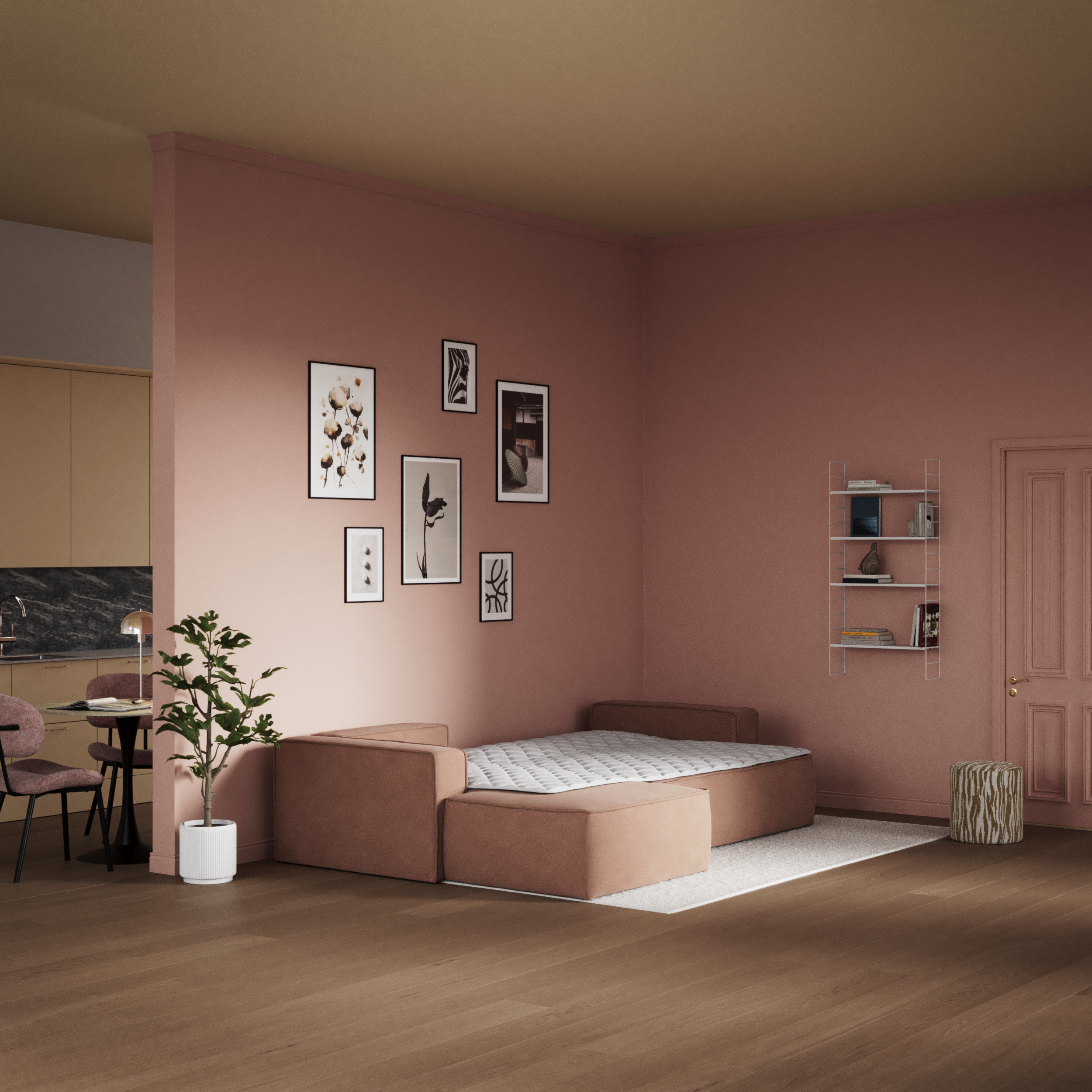 Ide - Bäddsoffa 3-sits med schäslong vänster - inspiration