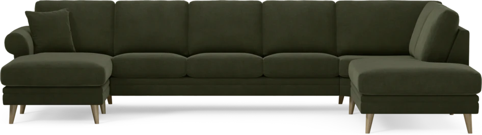 Eden - 3-sits soffa med schäslong vänster och divan höger - Grön