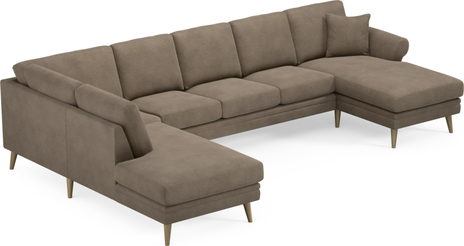 Eden - 3-sits soffa med divan vänster och schäslong höger - Brun