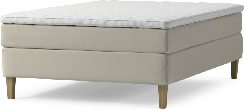 Delux Sense - Kontinentalsäng, enkelsäng 140 cm med bäddmadrass och sängben