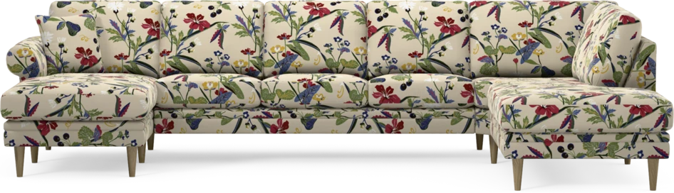 Eden - 3-sits soffa med schäslong vänster och divan höger - Flerfärgad