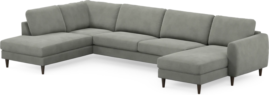 Bridge - 3-sits soffa med divan vänster och schäslong höger - Grå