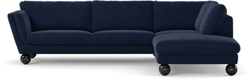 Madison Lux - 3-sits soffa med divan höger - Blå