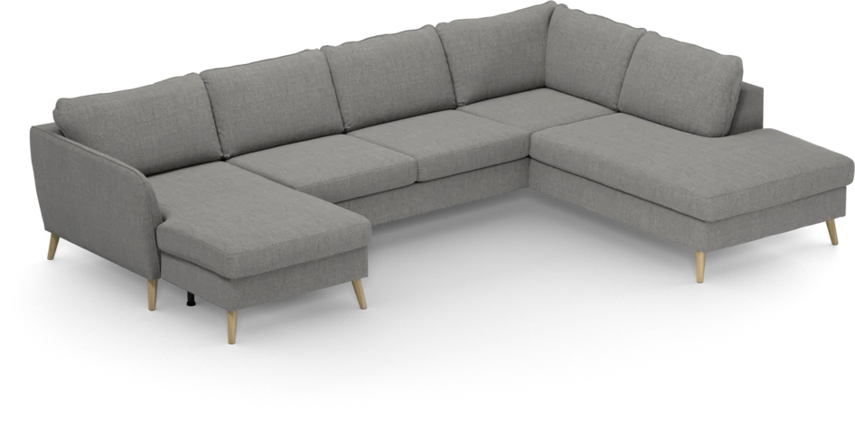 County - 3-sits soffa med schäslong vänster och divan höger - Grå