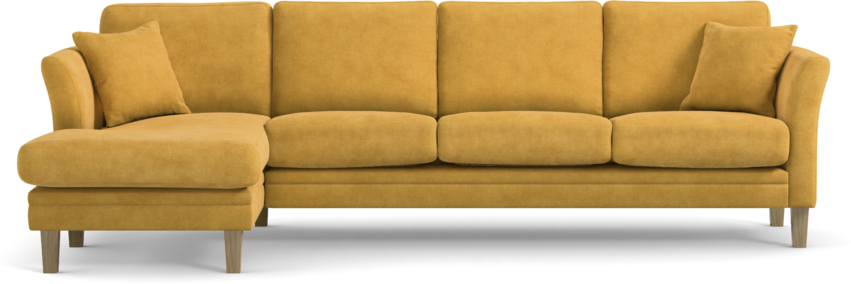 Eden - 3-sits soffa med schäslong - Gul