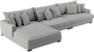 Rossi - 4-sits soffa med schäslong XL vänster - Grå