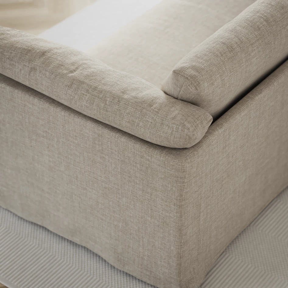 Cherrie - 3-sits soffa med schäslong vänster, med kappa - Beige