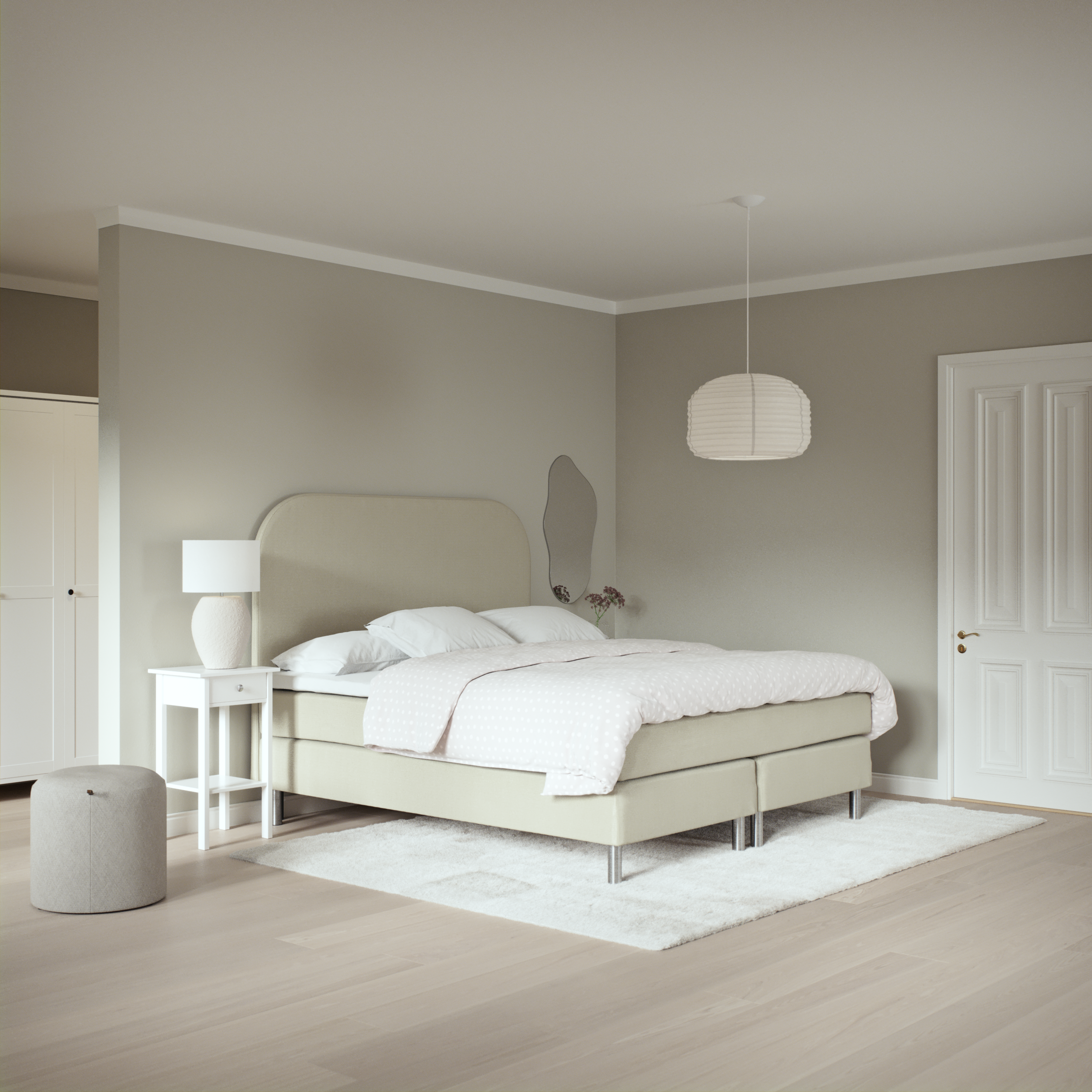 Roma Family, Kontinentalsäng, dubbelsäng med bäddmadrass och sänggavel slät, B 160-180