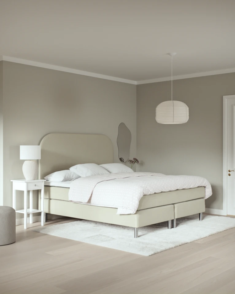 Roma Family, Kontinentalsäng, dubbelsäng med bäddmadrass och sänggavel slät, B 160-180