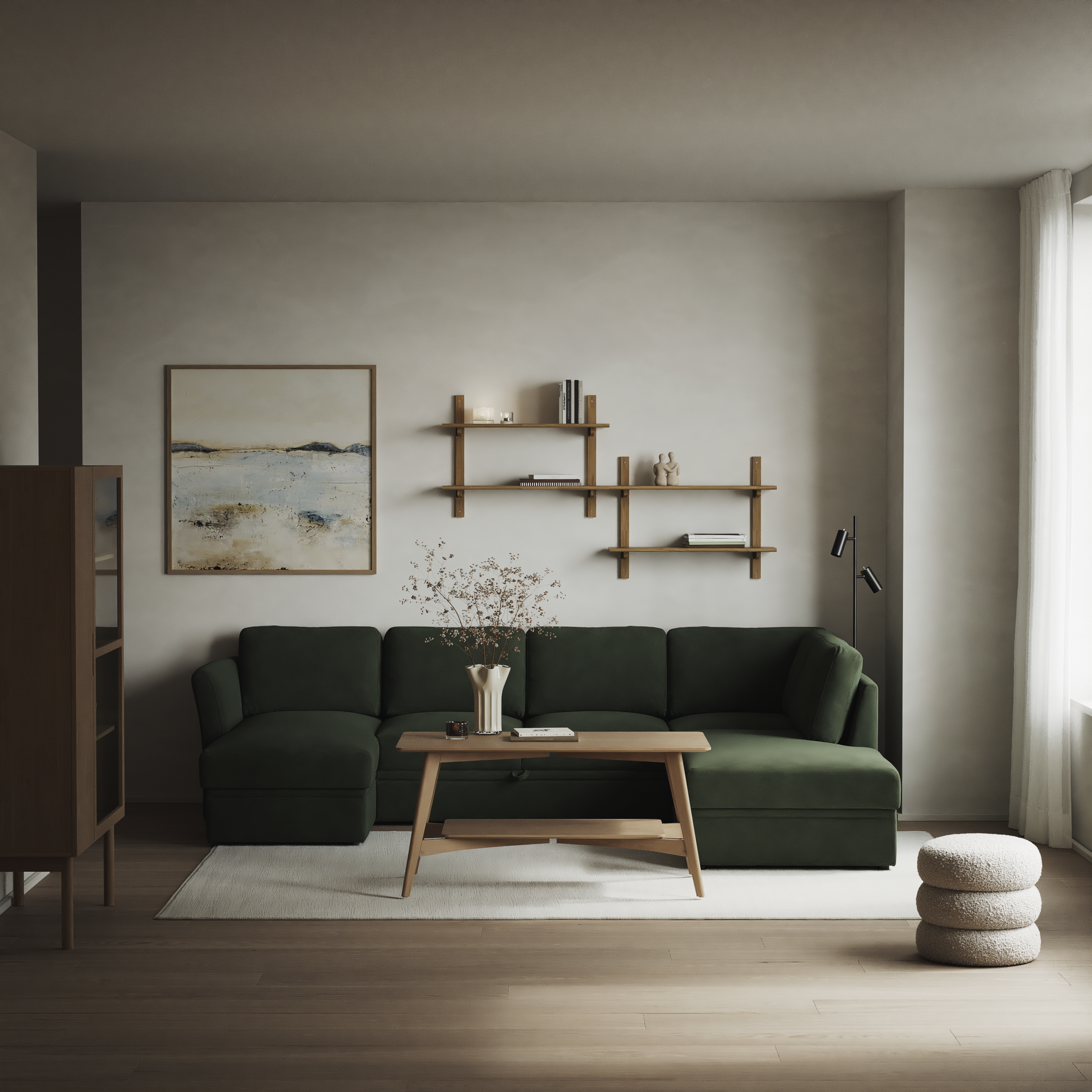 Öland - Bäddsoffa med schäslong vänster och divan höger - inspiration