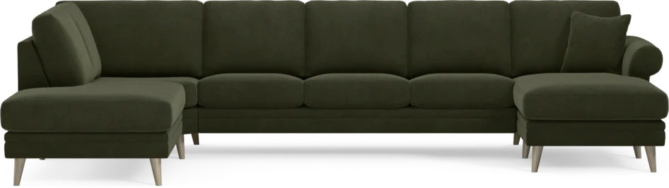 Eden - 3-sits soffa med divan vänster och schäslong höger - Grön