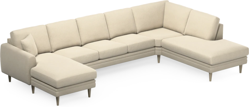 Eden - 3-sits soffa med schäslong vänster och divan höger - Beige