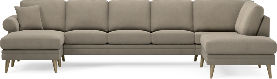 Eden - 3-sits soffa med schäslong vänster och divan höger - Beige