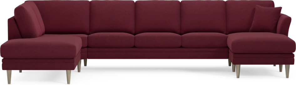 Eden - 3-sits soffa med divan vänster och schäslong höger - Röd