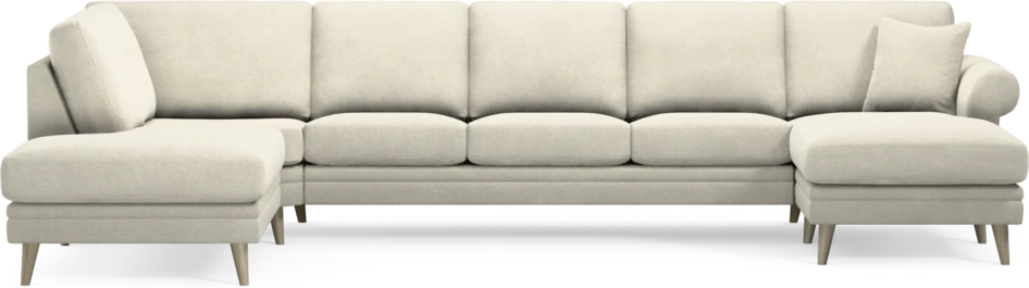 Eden - 3-sits soffa med divan vänster och schäslong höger - Vit