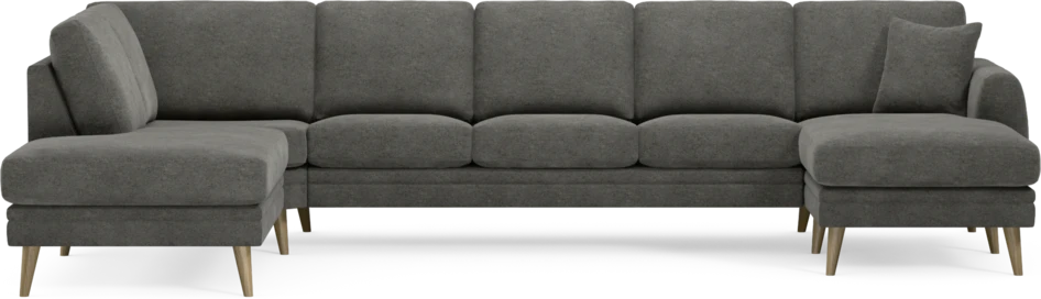 Eden - 3-sits soffa med divan vänster och schäslong höger - Grå