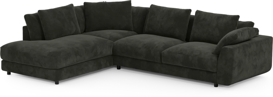 Amie - 3-sits med divan vänster - Svart