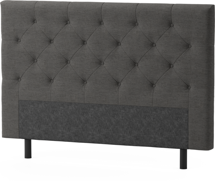 Delux Pikerad Låg - Sänggavel, 90-210 cm - Grå