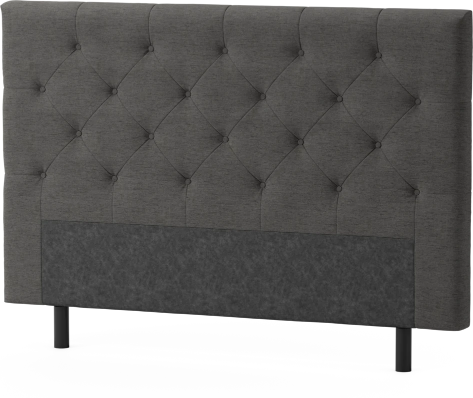 Delux Pikerad Låg - Sänggavel, 90-210 cm - Grå
