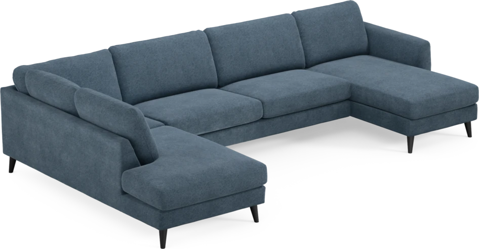 Bridge - 3-sits soffa med divan vänster och schäslong höger - Blå