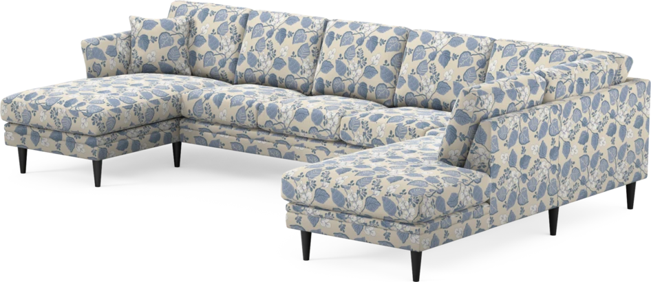 Eden - 3-sits soffa med schäslong vänster och divan höger - Flerfärgad