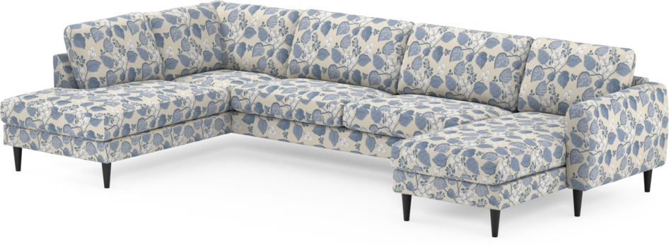 Bridge - 3-sits soffa med divan vänster och schäslong höger - Blå