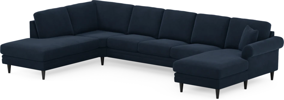 Eden - 3-sits soffa med divan vänster och schäslong höger - Blå