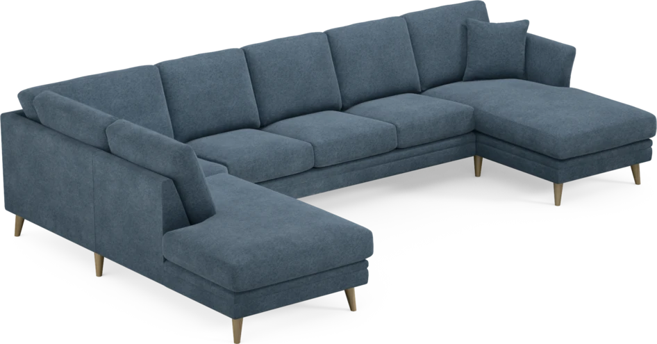 Eden - 3-sits soffa med divan vänster och schäslong höger - Blå