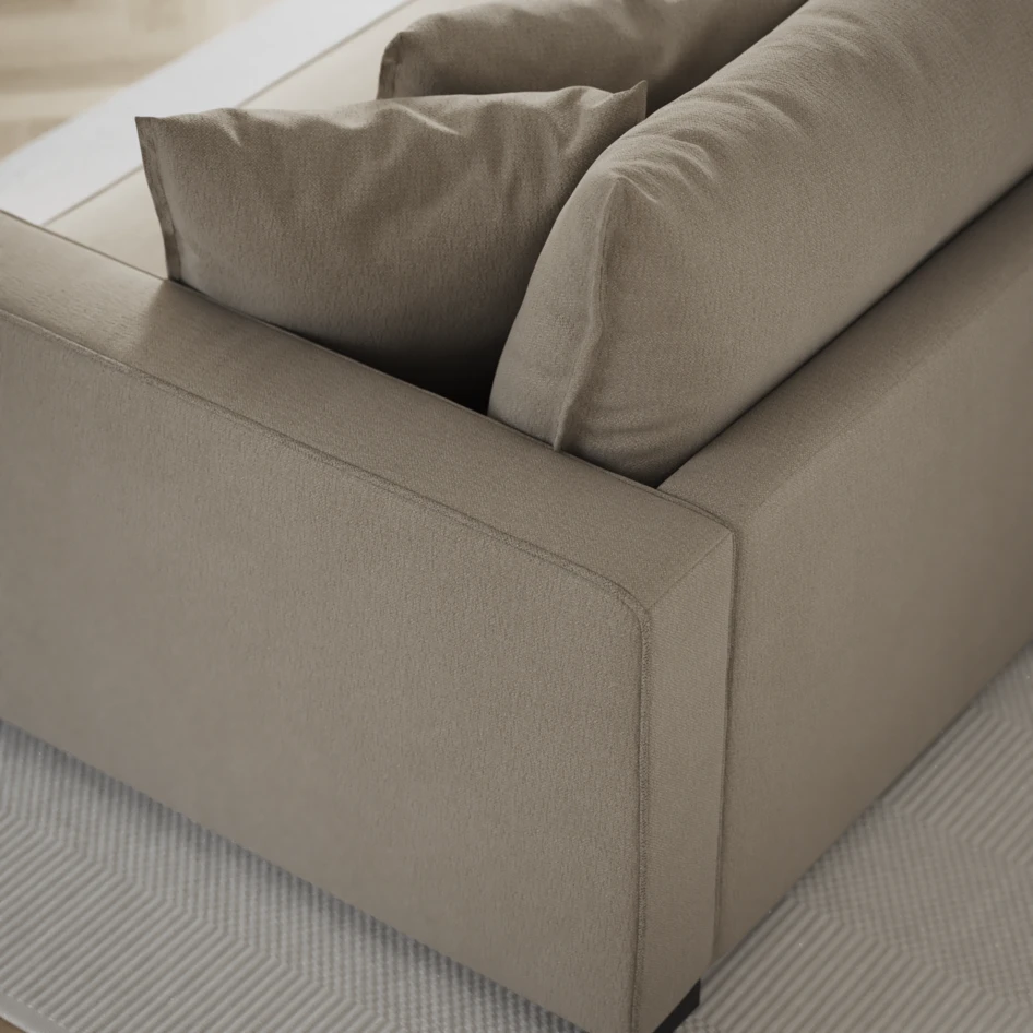 Rossi - 1,5-sits med armstöd vänster - Grå