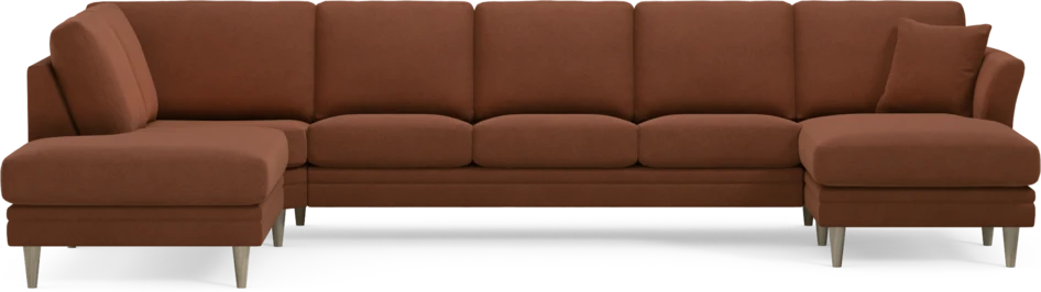 Eden - 3-sits soffa med divan vänster och schäslong höger - Orange