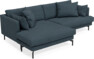 Harper - 3-sits soffa XL med schäslong XL vänster - Blå